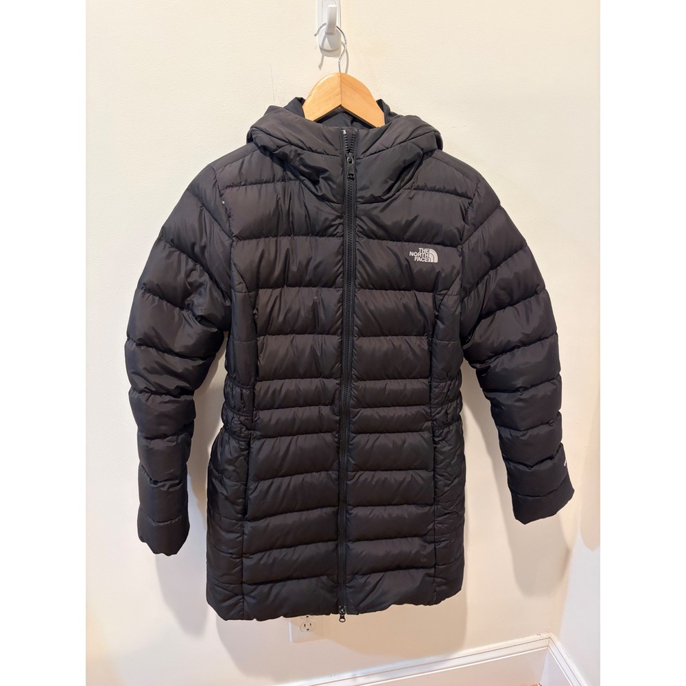 The North Face Womens Gotham Parka II Black Down Puffer Jacket Medium Hooded